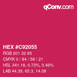 カラーコード: HEX #C92055 | qconv.com