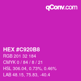 カラーコード: HEX #C920B8 | qconv.com