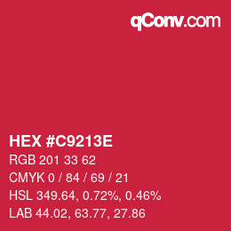 カラーコード: HEX #C9213E | qconv.com
