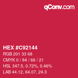 Color code: HEX #C92144 | qconv.com