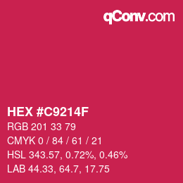 Color code: HEX #C9214F | qconv.com