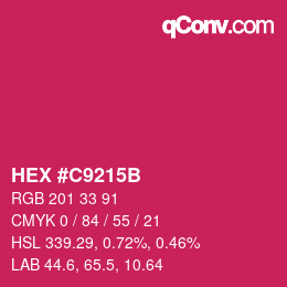 カラーコード: HEX #C9215B | qconv.com