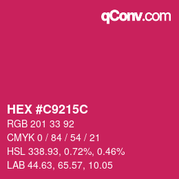 Color code: HEX #C9215C | qconv.com