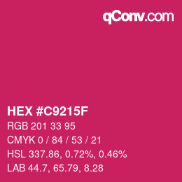 Color code: HEX #C9215F | qconv.com