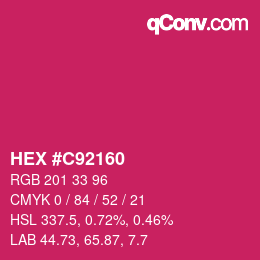 Color code: HEX #C92160 | qconv.com