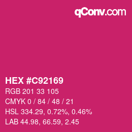 Color code: HEX #C92169 | qconv.com