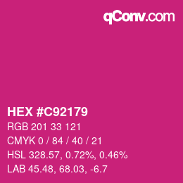 Color code: HEX #C92179 | qconv.com