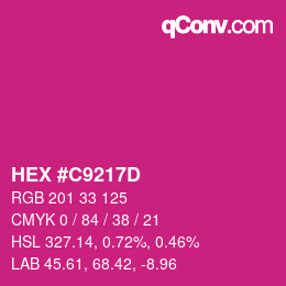 Color code: HEX #C9217D | qconv.com