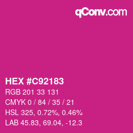 カラーコード: HEX #C92183 | qconv.com