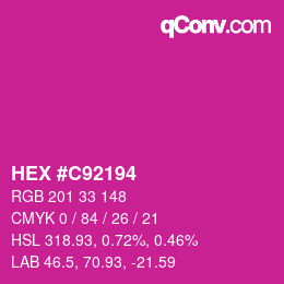 Color code: HEX #C92194 | qconv.com