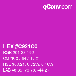 Color code: HEX #C921C0 | qconv.com