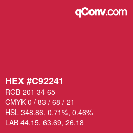 Color code: HEX #C92241 | qconv.com