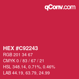 Color code: HEX #C92243 | qconv.com