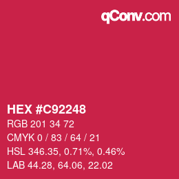 Color code: HEX #C92248 | qconv.com
