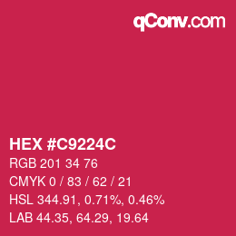 Color code: HEX #C9224C | qconv.com