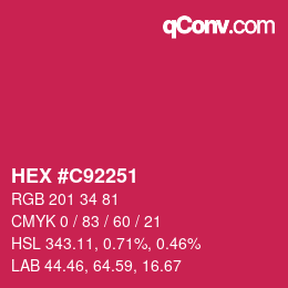 Color code: HEX #C92251 | qconv.com
