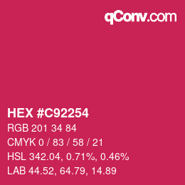 Farbcode: HEX #C92254 | qconv.com