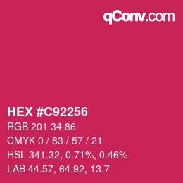Color code: HEX #C92256 | qconv.com