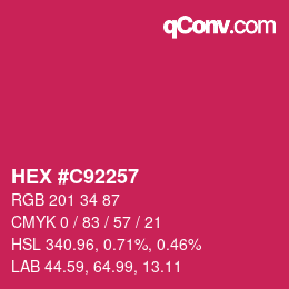 Farbcode: HEX #C92257 | qconv.com