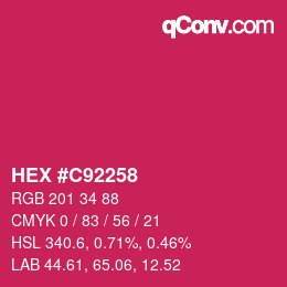 Color code: HEX #C92258 | qconv.com