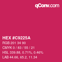 Color code: HEX #C9225A | qconv.com