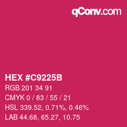 Color code: HEX #C9225B | qconv.com
