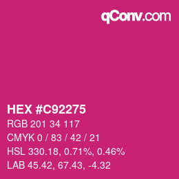 Color code: HEX #C92275 | qconv.com