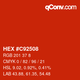 Color code: HEX #C92508 | qconv.com