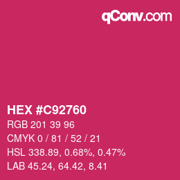 カラーコード: HEX #C92760 | qconv.com