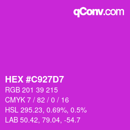 颜色代码: HEX #C927D7 | qconv.com