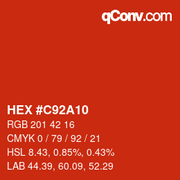 Color code: HEX #C92A10 | qconv.com