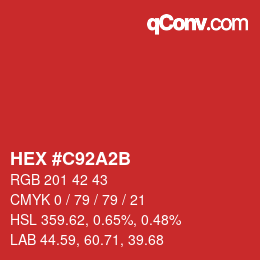 Código de color: HEX #C92A2B | qconv.com