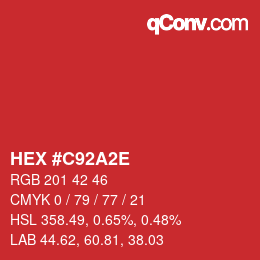 Código de color: HEX #C92A2E | qconv.com