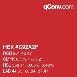 Farbcode: HEX #C92A2F | qconv.com