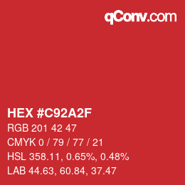 Color code: HEX #C92A2F | qconv.com