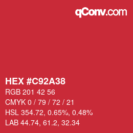 Color code: HEX #C92A38 | qconv.com