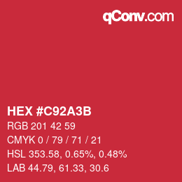 Color code: HEX #C92A3B | qconv.com