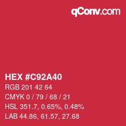 Color code: HEX #C92A40 | qconv.com