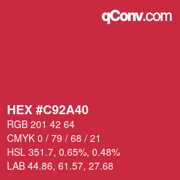 カラーコード: HEX #C92A40 | qconv.com