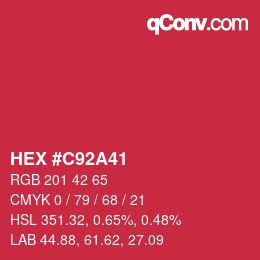 Farbcode: HEX #C92A41 | qconv.com
