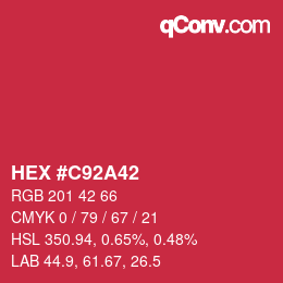 カラーコード: HEX #C92A42 | qconv.com