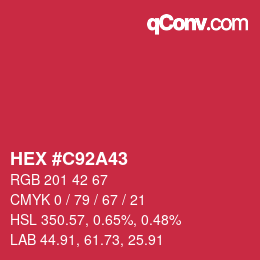 Color code: HEX #C92A43 | qconv.com