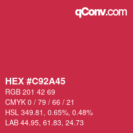 カラーコード: HEX #C92A45 | qconv.com