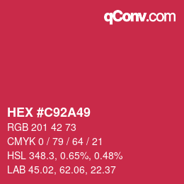 Color code: HEX #C92A49 | qconv.com