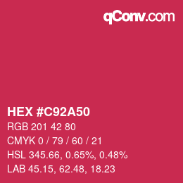Color code: HEX #C92A50 | qconv.com