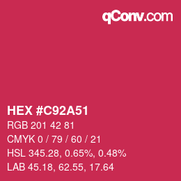 Color code: HEX #C92A51 | qconv.com