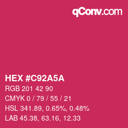 Color code: HEX #C92A5A | qconv.com