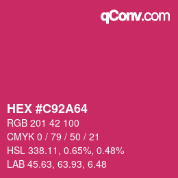 Color code: HEX #C92A64 | qconv.com