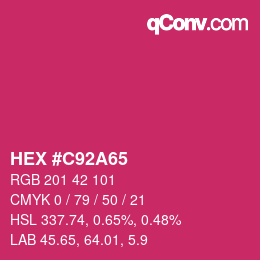 Color code: HEX #C92A65 | qconv.com