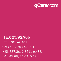 Color code: HEX #C92A66 | qconv.com